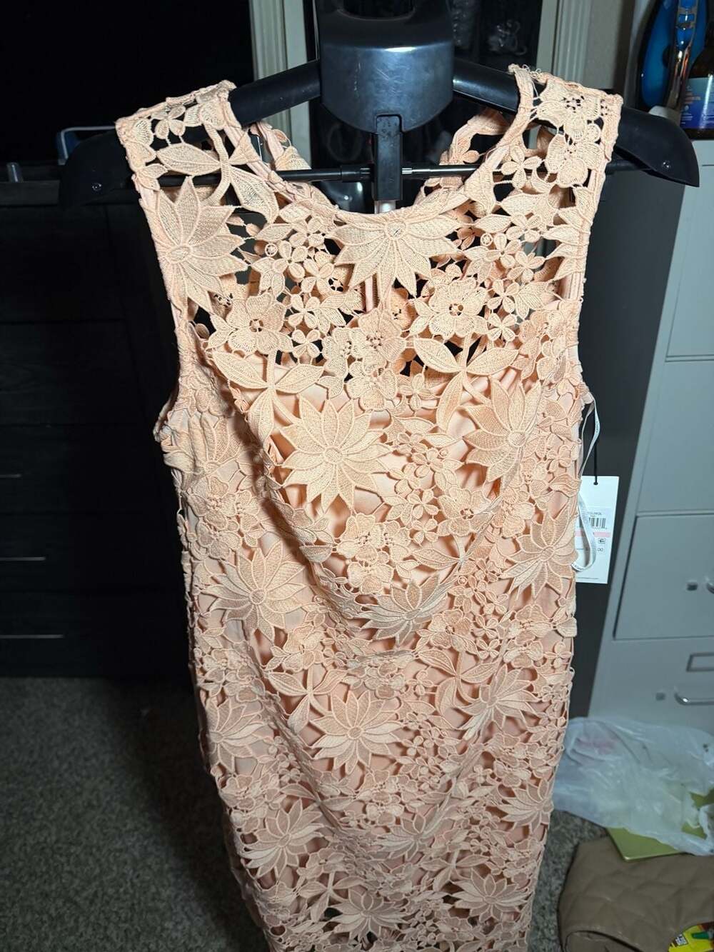 Calvin Klein Sleeveless 3D Floral Lace Sheath Dress Size 10